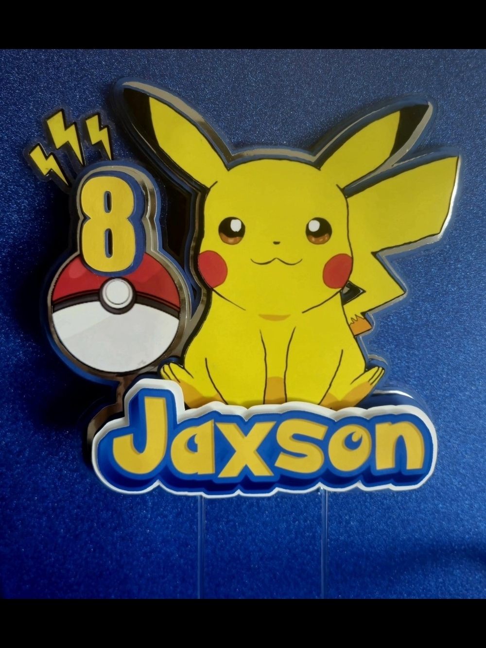 Pikachu Birthday Cake Topper - Yellow Pokemon Design